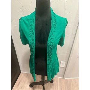 INC ruffled cardigan. Kelly Green color. XS